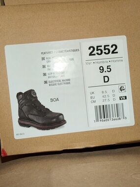 Red Wing Shoes Black Work Boots with Red Trim - Men's